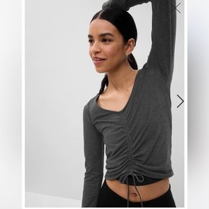 Gap Fit Jersey Top *DARK GRAY* EUC